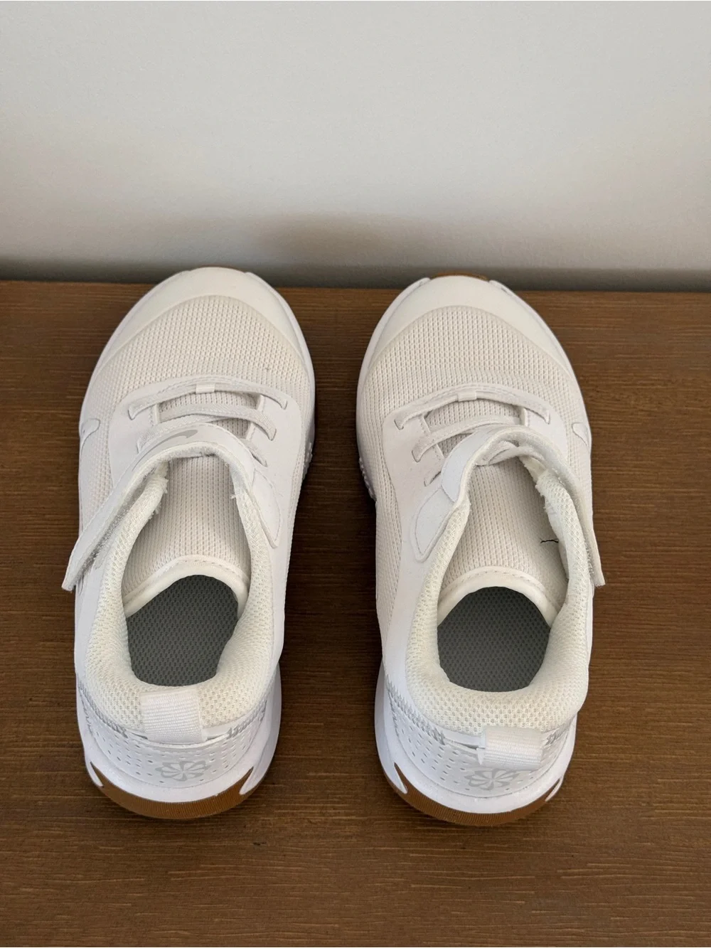 Nike Kids White and Gum-Lite Athletic Sneakers